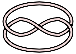 [a closed line which goes under, over, under, over, under, over itself but forming a shop closer to a figure 8 inside an oval]