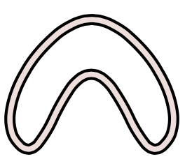 [a closed line that forms a distorted loop with no intersections]