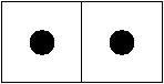 two boxes side by side, one circle in each box